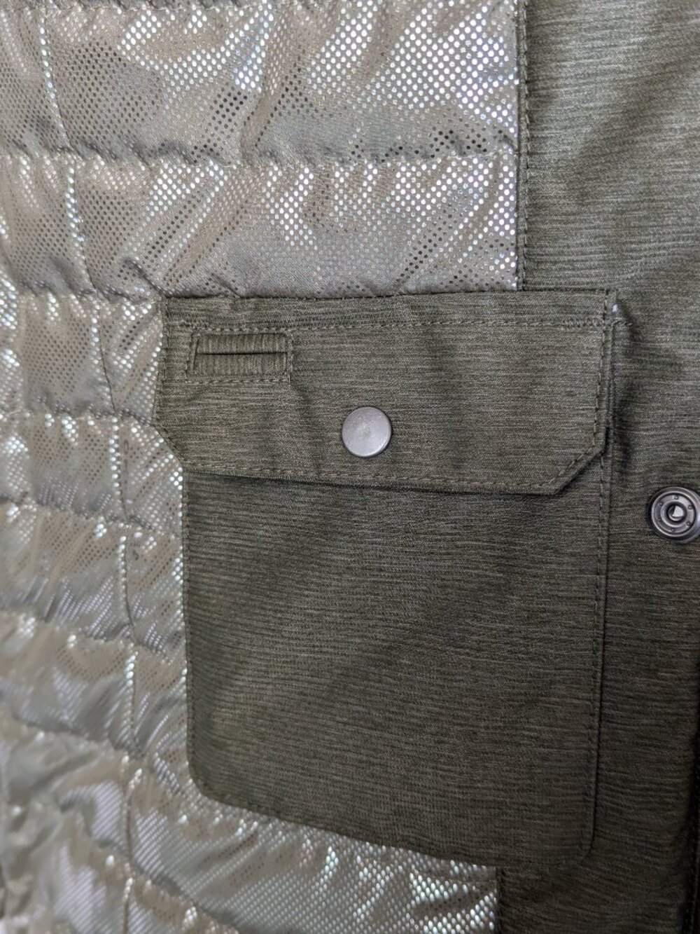 Columbia Omni-Heat Belted Winter Jacket with Faux Fur Hood Size Small Moss Green - Picture 8 of 9
